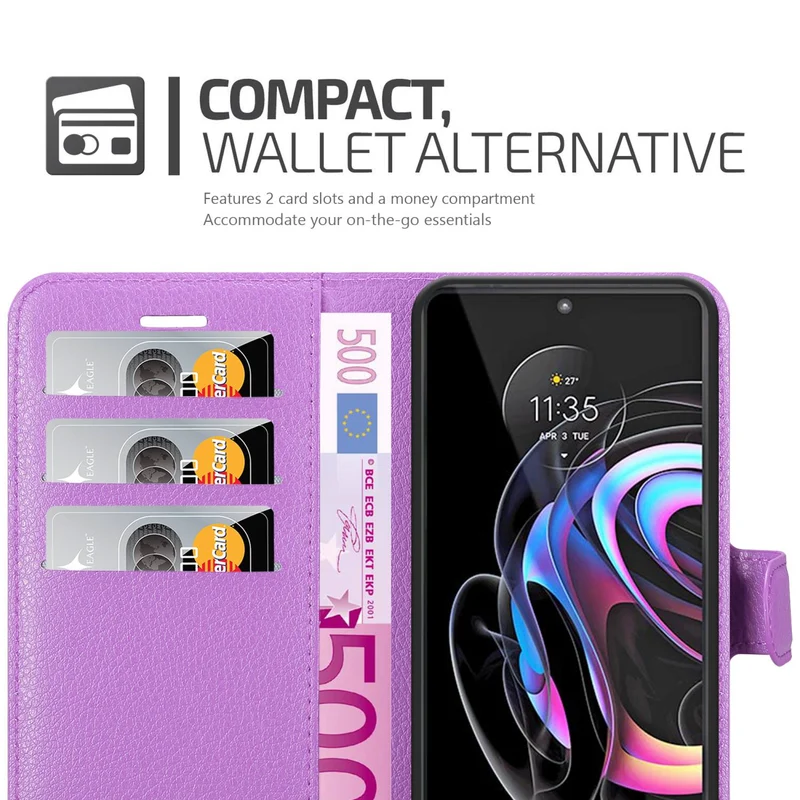 Cadorabo Hülle kompatibel mit Motorola EDGE 20 PRO / EDGE S PRO Schutzhülle mit Magnetverschluss, Standfunktion und Kartenfach