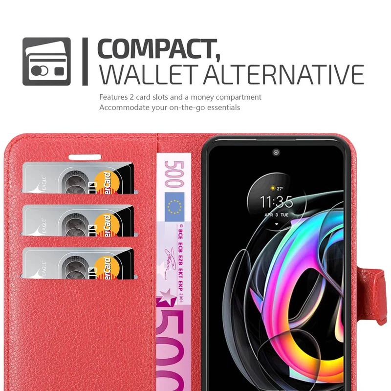 Cadorabo Hülle kompatibel mit Motorola EDGE 20 LITE / FUSION Schutzhülle mit Magnetverschluss, Standfunktion und Kartenfach