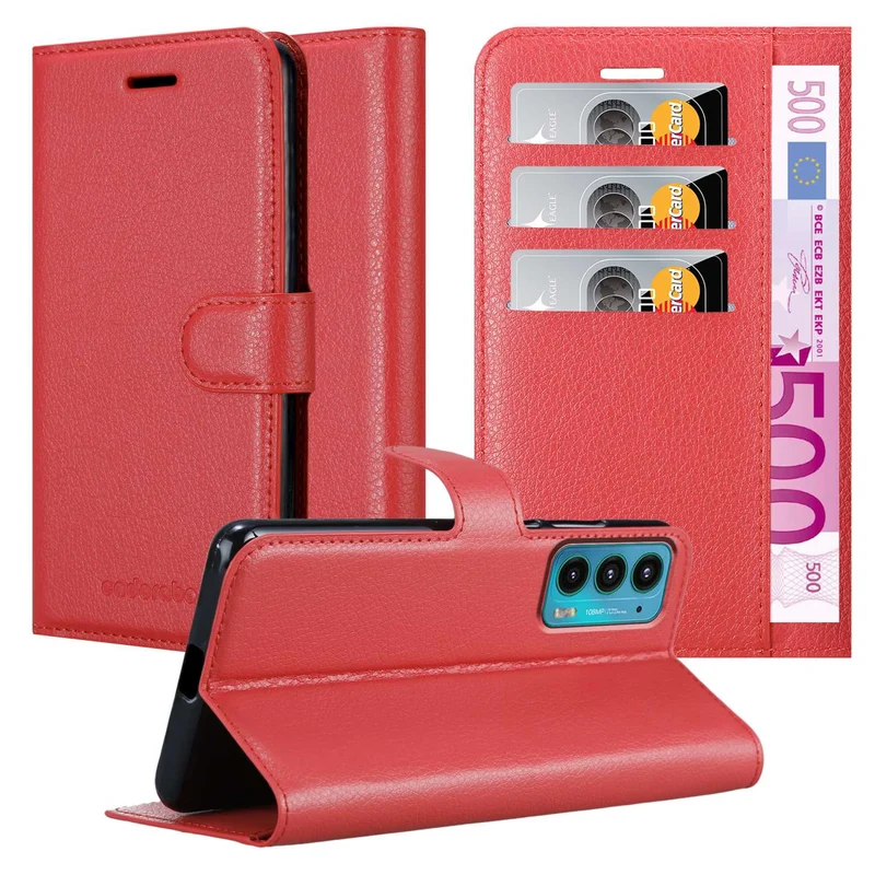 Cadorabo Hülle kompatibel mit Motorola EDGE 20 Schutzhülle mit Magnetverschluss, Standfunktion und Kartenfach