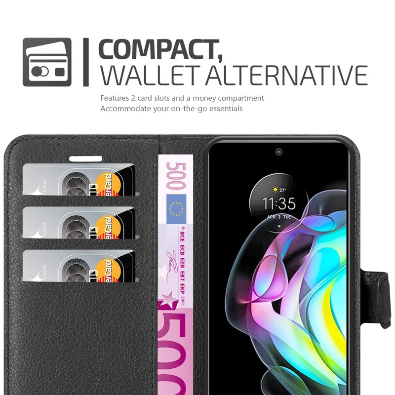 Cadorabo Hülle kompatibel mit Motorola EDGE 20 Schutzhülle mit Magnetverschluss, Standfunktion und Kartenfach