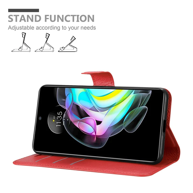 Cadorabo Hülle kompatibel mit Motorola EDGE 20 Schutzhülle mit Magnetverschluss, Standfunktion und Kartenfach