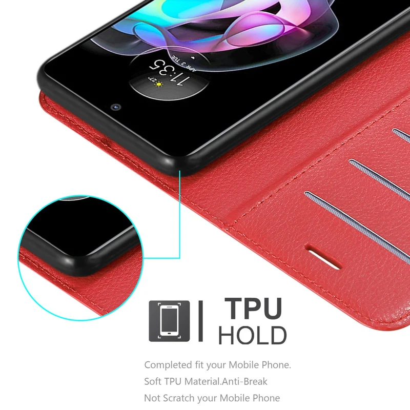 Cadorabo Hülle kompatibel mit Motorola EDGE 20 Schutzhülle mit Magnetverschluss, Standfunktion und Kartenfach