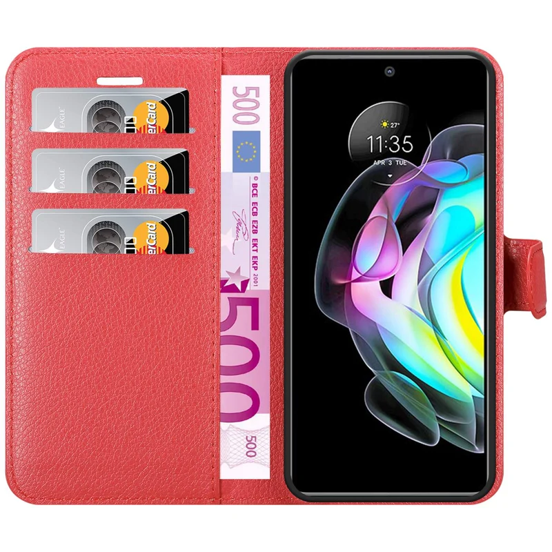 Cadorabo Hülle kompatibel mit Motorola EDGE 20 Schutzhülle mit Magnetverschluss, Standfunktion und Kartenfach
