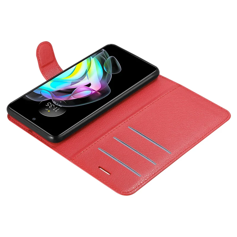 Cadorabo Hülle kompatibel mit Motorola EDGE 20 Schutzhülle mit Magnetverschluss, Standfunktion und Kartenfach
