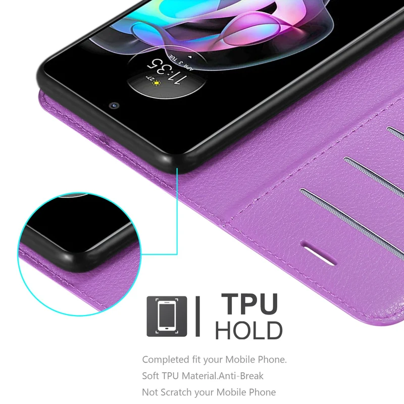 Cadorabo Hülle kompatibel mit Motorola EDGE 20 Schutzhülle mit Magnetverschluss, Standfunktion und Kartenfach