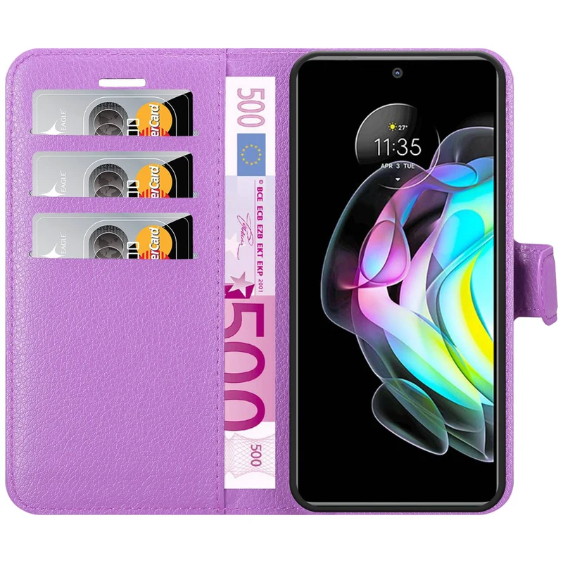 Cadorabo Hülle kompatibel mit Motorola EDGE 20 Schutzhülle mit Magnetverschluss, Standfunktion und Kartenfach