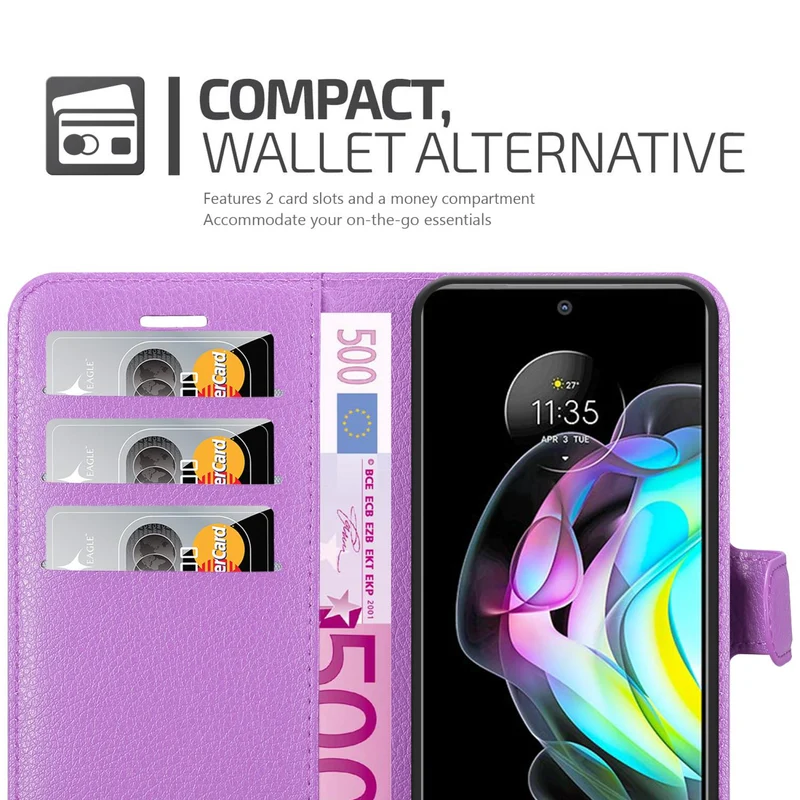 Cadorabo Hülle kompatibel mit Motorola EDGE 20 Schutzhülle mit Magnetverschluss, Standfunktion und Kartenfach