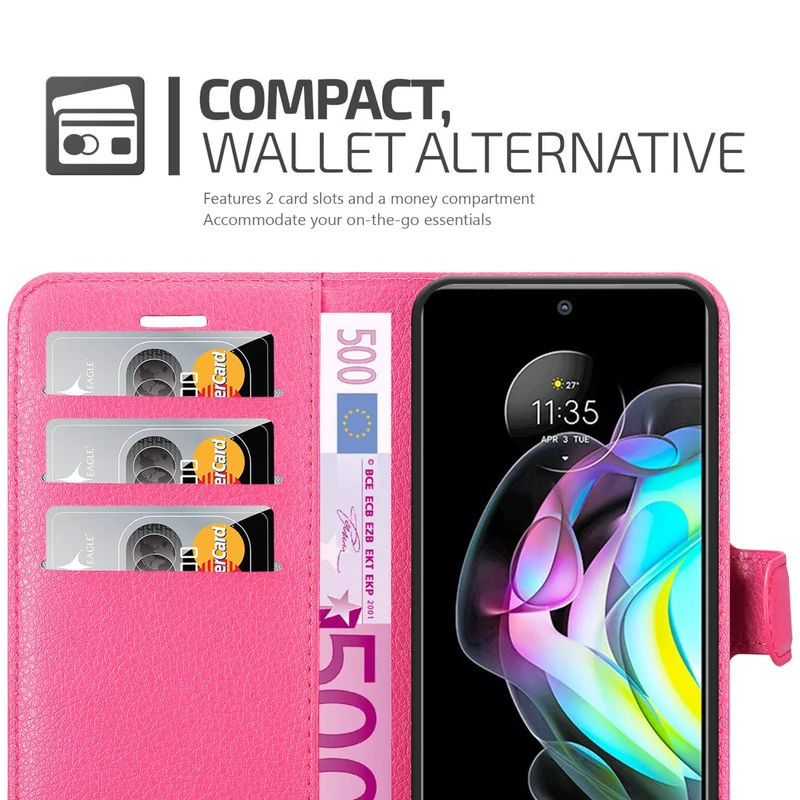 Cadorabo Hülle kompatibel mit Motorola EDGE 20 Schutzhülle mit Magnetverschluss, Standfunktion und Kartenfach