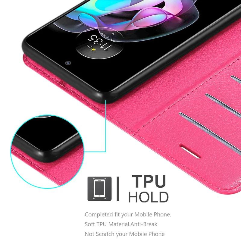 Cadorabo Hülle kompatibel mit Motorola EDGE 20 Schutzhülle mit Magnetverschluss, Standfunktion und Kartenfach
