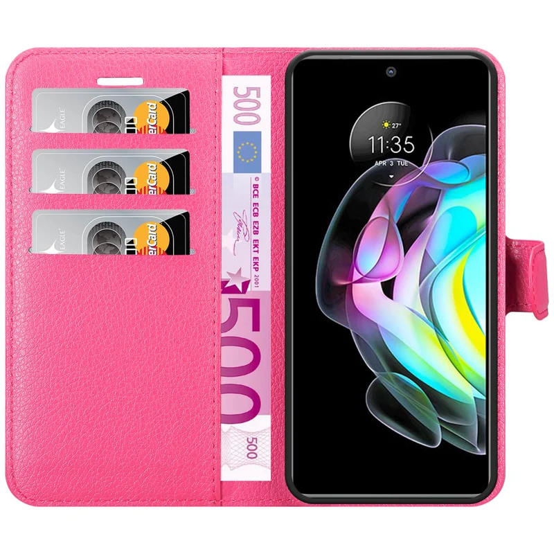 Cadorabo Hülle kompatibel mit Motorola EDGE 20 Schutzhülle mit Magnetverschluss, Standfunktion und Kartenfach