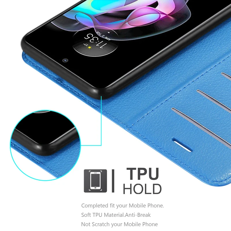 Cadorabo Hülle kompatibel mit Motorola EDGE 20 Schutzhülle mit Magnetverschluss, Standfunktion und Kartenfach