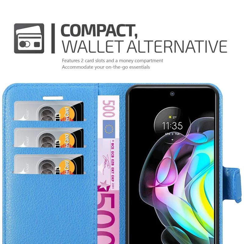 Cadorabo Hülle kompatibel mit Motorola EDGE 20 Schutzhülle mit Magnetverschluss, Standfunktion und Kartenfach