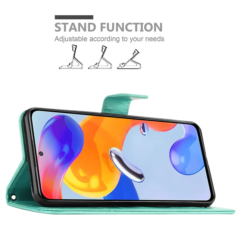 Cadorabo Hülle kompatibel mit Xiaomi RedMi NOTE 11 PRO 4G / 5G Schutzhülle im Blumen Design mit Magnetverschluss, Standfunktion und Kartenfächern
