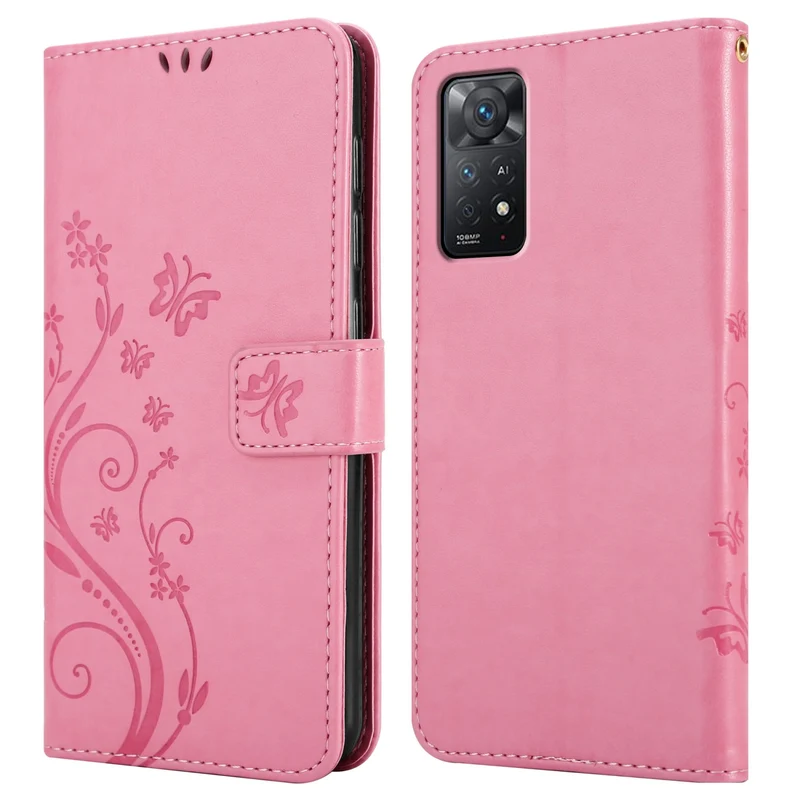 Cadorabo Hülle kompatibel mit Xiaomi RedMi NOTE 11 PRO 4G / 5G Schutzhülle im Blumen Design mit Magnetverschluss, Standfunktion und Kartenfächern