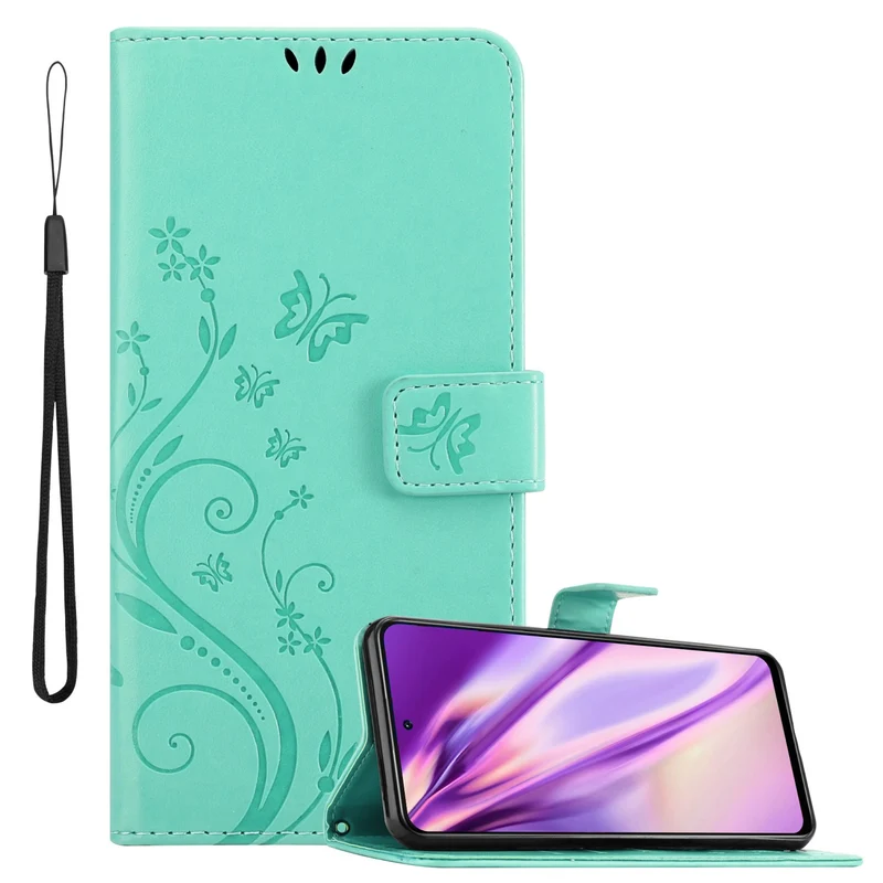 Cadorabo Hülle kompatibel mit Xiaomi POCO X3 GT Schutzhülle im Blumen Design mit Magnetverschluss, Standfunktion und Kartenfächern