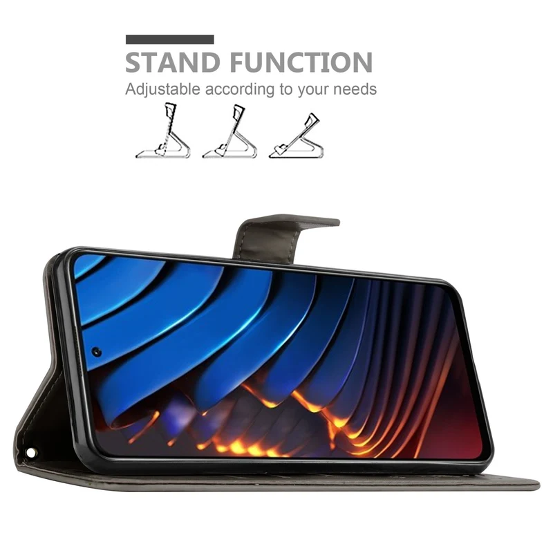 Cadorabo Hülle kompatibel mit Xiaomi POCO X3 GT Schutzhülle im Blumen Design mit Magnetverschluss, Standfunktion und Kartenfächern