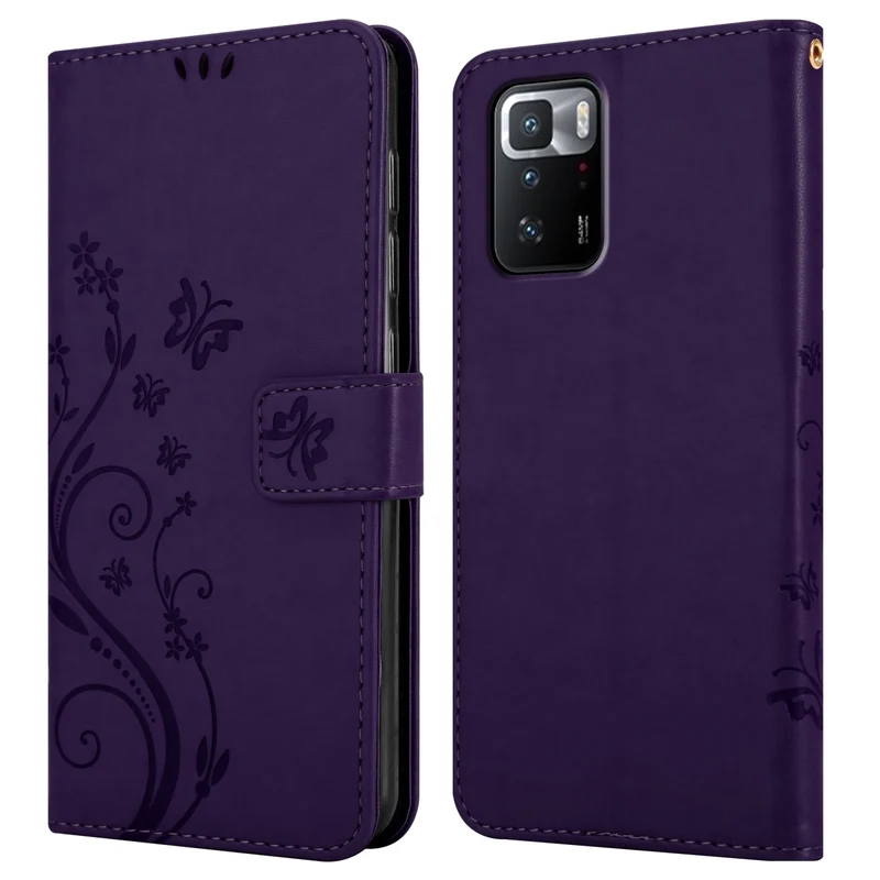 Cadorabo Hülle kompatibel mit Xiaomi POCO X3 GT Schutzhülle im Blumen Design mit Magnetverschluss, Standfunktion und Kartenfächern