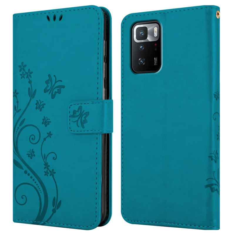 Cadorabo Hülle kompatibel mit Xiaomi POCO X3 GT Schutzhülle im Blumen Design mit Magnetverschluss, Standfunktion und Kartenfächern
