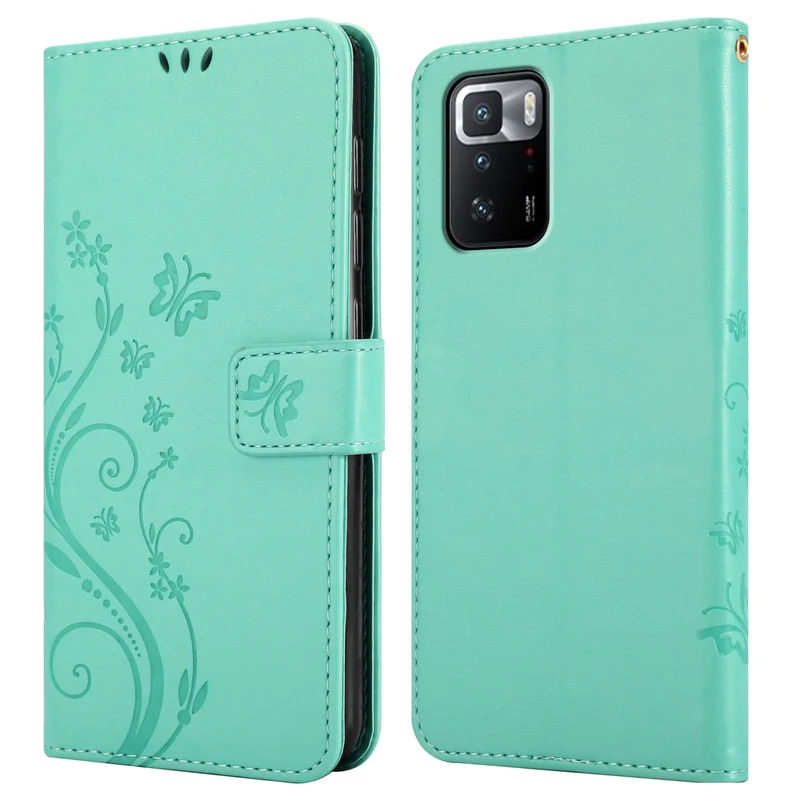 Cadorabo Hülle kompatibel mit Xiaomi POCO X3 GT Schutzhülle im Blumen Design mit Magnetverschluss, Standfunktion und Kartenfächern