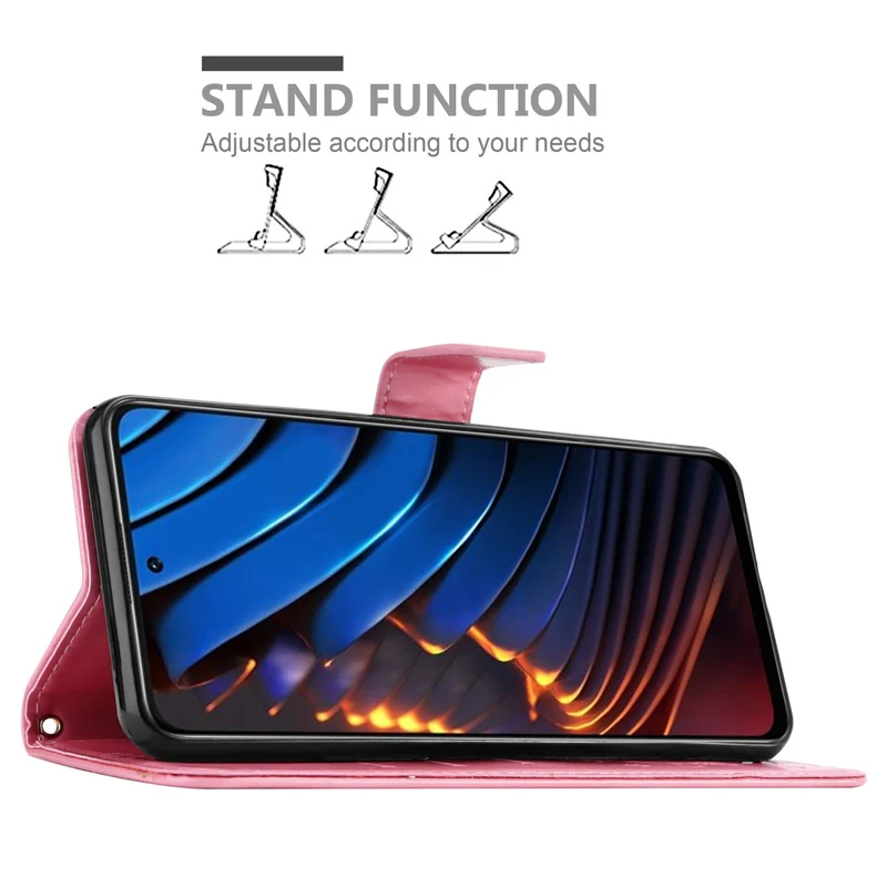 Cadorabo Hülle kompatibel mit Xiaomi POCO X3 GT Schutzhülle im Blumen Design mit Magnetverschluss, Standfunktion und Kartenfächern