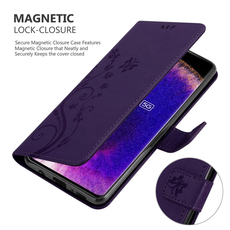 Cadorabo Hülle kompatibel mit Oppo FIND X5 Schutzhülle im Blumen Design mit Magnetverschluss, Standfunktion und Kartenfächern