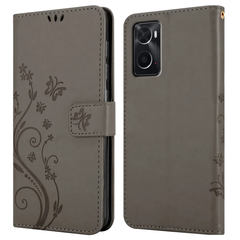 Cadorabo Hülle kompatibel mit Oppo A36 / A76 / A96 4G / K10 4G / Realme 9i Schutzhülle im Blumen Design mit Magnetverschluss, Standfunktion und Kartenfächern