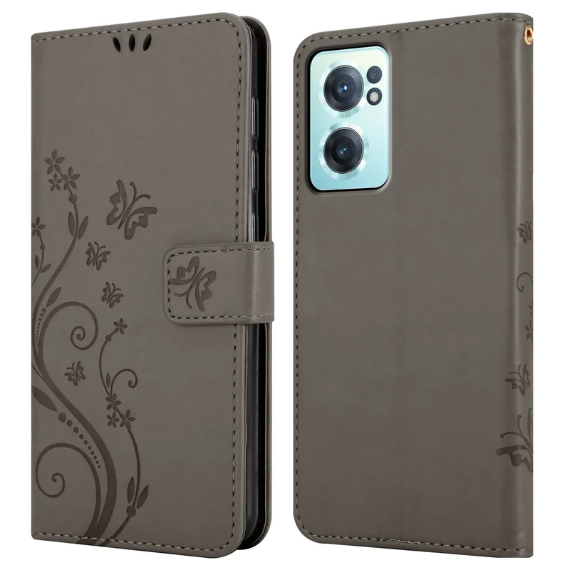 Cadorabo Hülle kompatibel mit OnePlus Nord CE 2 5G Schutzhülle im Blumen Design mit Magnetverschluss, Standfunktion und Kartenfächern