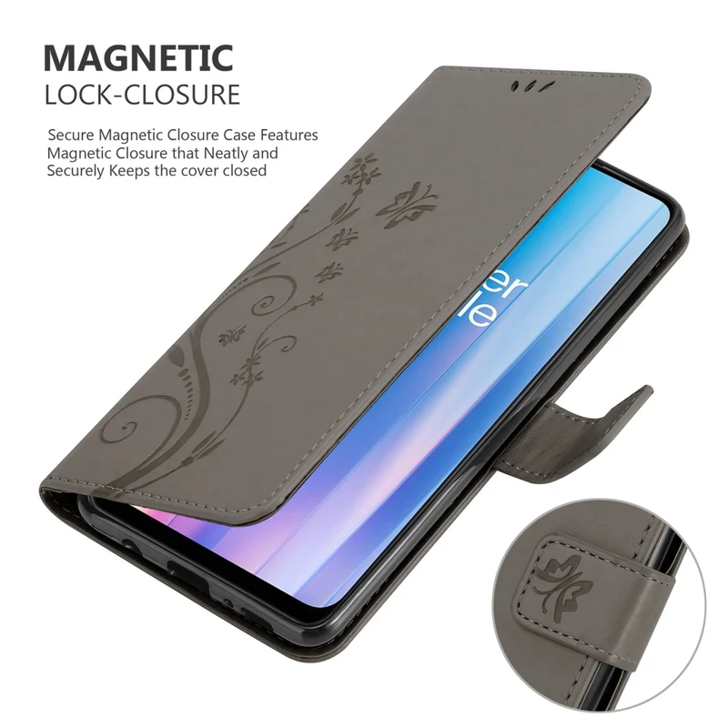 Cadorabo Hülle kompatibel mit OnePlus Nord CE 2 5G Schutzhülle im Blumen Design mit Magnetverschluss, Standfunktion und Kartenfächern
