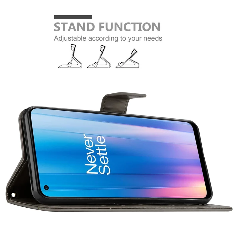 Cadorabo Hülle kompatibel mit OnePlus Nord CE 2 5G Schutzhülle im Blumen Design mit Magnetverschluss, Standfunktion und Kartenfächern