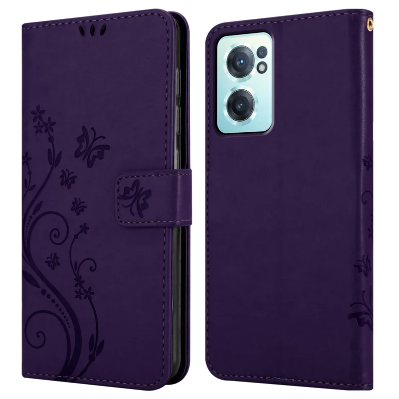Cadorabo Hülle kompatibel mit OnePlus Nord CE 2 5G Schutzhülle im Blumen Design mit Magnetverschluss, Standfunktion und Kartenfächern