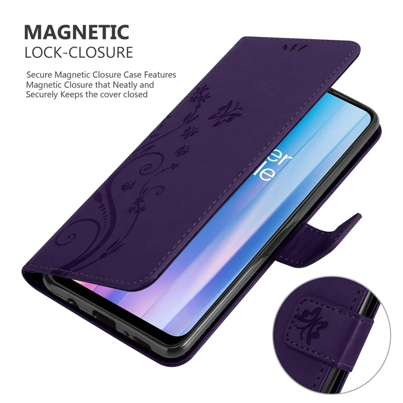 Cadorabo Hülle kompatibel mit OnePlus Nord CE 2 5G Schutzhülle im Blumen Design mit Magnetverschluss, Standfunktion und Kartenfächern
