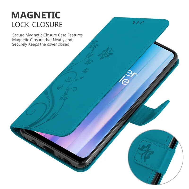 Cadorabo Hülle kompatibel mit OnePlus Nord CE 2 5G Schutzhülle im Blumen Design mit Magnetverschluss, Standfunktion und Kartenfächern