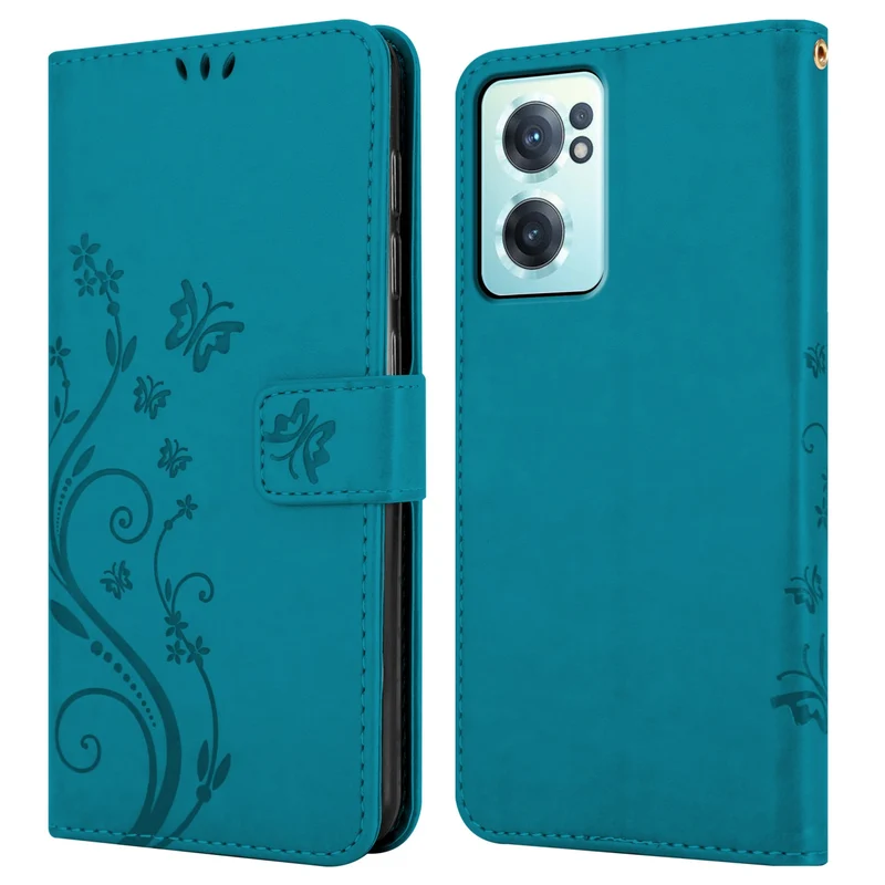 Cadorabo Hülle kompatibel mit OnePlus Nord CE 2 5G Schutzhülle im Blumen Design mit Magnetverschluss, Standfunktion und Kartenfächern