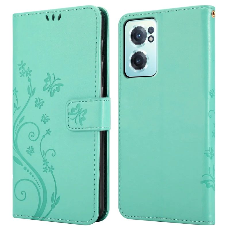Cadorabo Hülle kompatibel mit OnePlus Nord CE 2 5G Schutzhülle im Blumen Design mit Magnetverschluss, Standfunktion und Kartenfächern