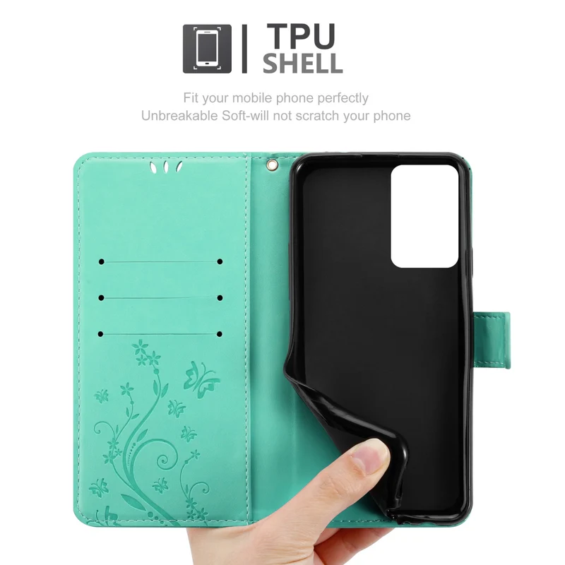 Cadorabo Hülle kompatibel mit OnePlus Nord CE 2 5G Schutzhülle im Blumen Design mit Magnetverschluss, Standfunktion und Kartenfächern
