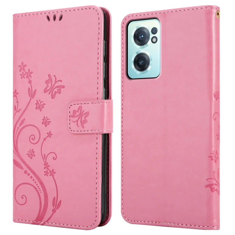 Cadorabo Hülle kompatibel mit OnePlus Nord CE 2 5G Schutzhülle im Blumen Design mit Magnetverschluss, Standfunktion und Kartenfächern