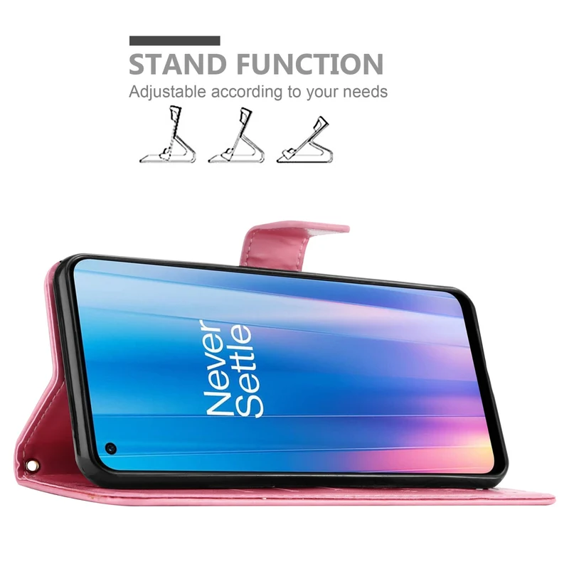 Cadorabo Hülle kompatibel mit OnePlus Nord CE 2 5G Schutzhülle im Blumen Design mit Magnetverschluss, Standfunktion und Kartenfächern