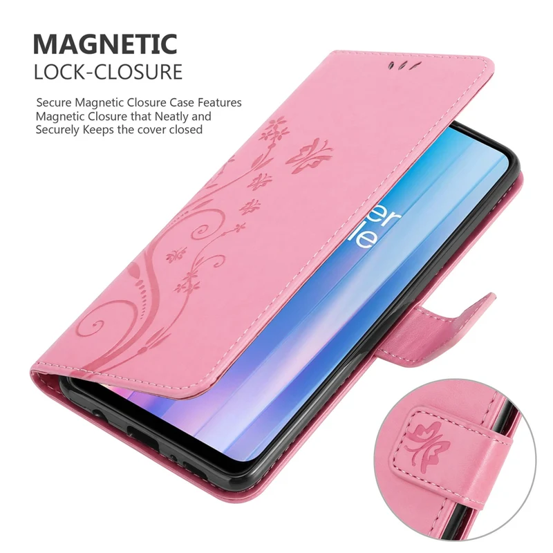 Cadorabo Hülle kompatibel mit OnePlus Nord CE 2 5G Schutzhülle im Blumen Design mit Magnetverschluss, Standfunktion und Kartenfächern