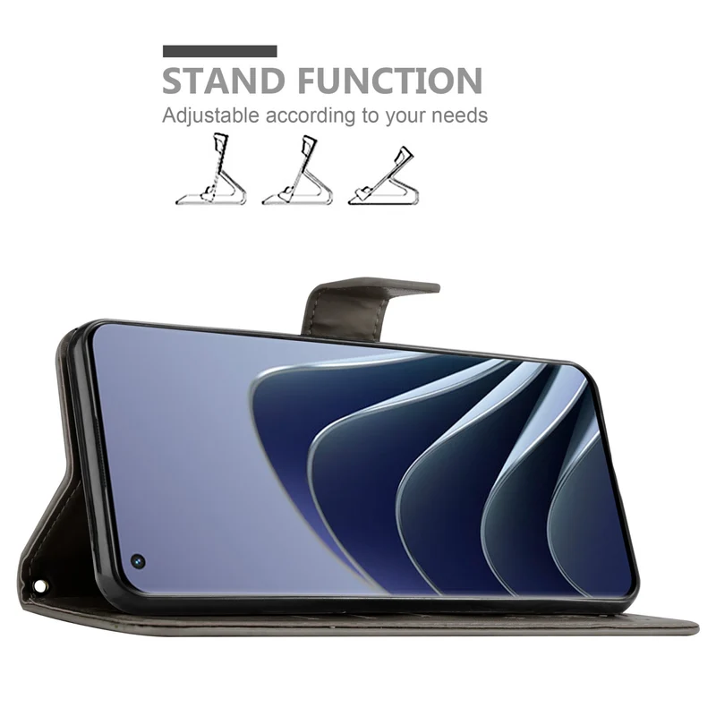 Cadorabo Hülle kompatibel mit OnePlus 10 PRO 5G Schutzhülle im Blumen Design mit Magnetverschluss, Standfunktion und Kartenfächern