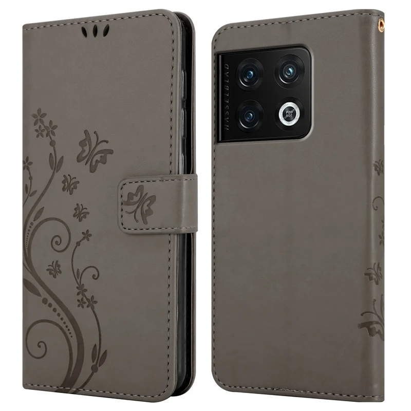 Cadorabo Hülle kompatibel mit OnePlus 10 PRO 5G Schutzhülle im Blumen Design mit Magnetverschluss, Standfunktion und Kartenfächern