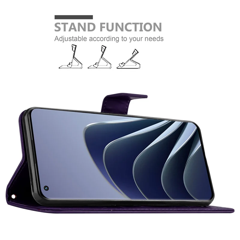 Cadorabo Hülle kompatibel mit OnePlus 10 PRO 5G Schutzhülle im Blumen Design mit Magnetverschluss, Standfunktion und Kartenfächern