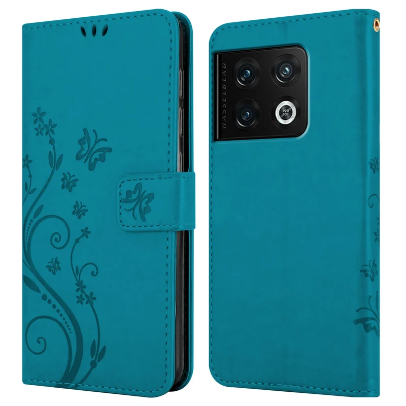 Cadorabo Hülle kompatibel mit OnePlus 10 PRO 5G Schutzhülle im Blumen Design mit Magnetverschluss, Standfunktion und Kartenfächern