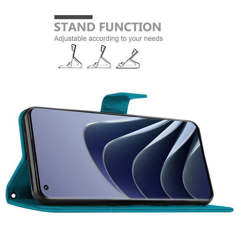 Cadorabo Hülle kompatibel mit OnePlus 10 PRO 5G Schutzhülle im Blumen Design mit Magnetverschluss, Standfunktion und Kartenfächern