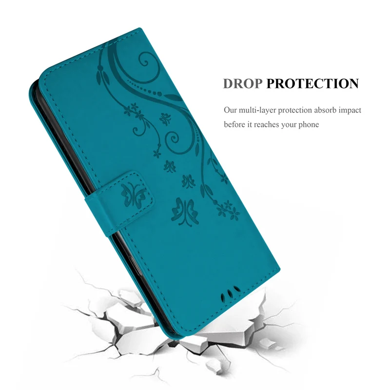Cadorabo Hülle kompatibel mit OnePlus 10 PRO 5G Schutzhülle im Blumen Design mit Magnetverschluss, Standfunktion und Kartenfächern