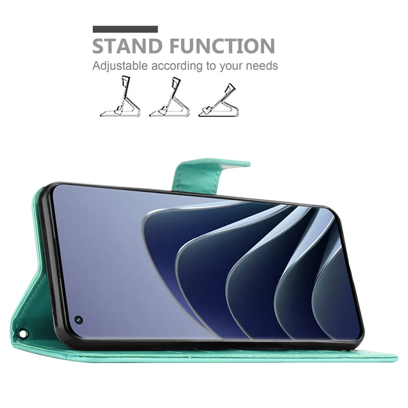 Cadorabo Hülle kompatibel mit OnePlus 10 PRO 5G Schutzhülle im Blumen Design mit Magnetverschluss, Standfunktion und Kartenfächern
