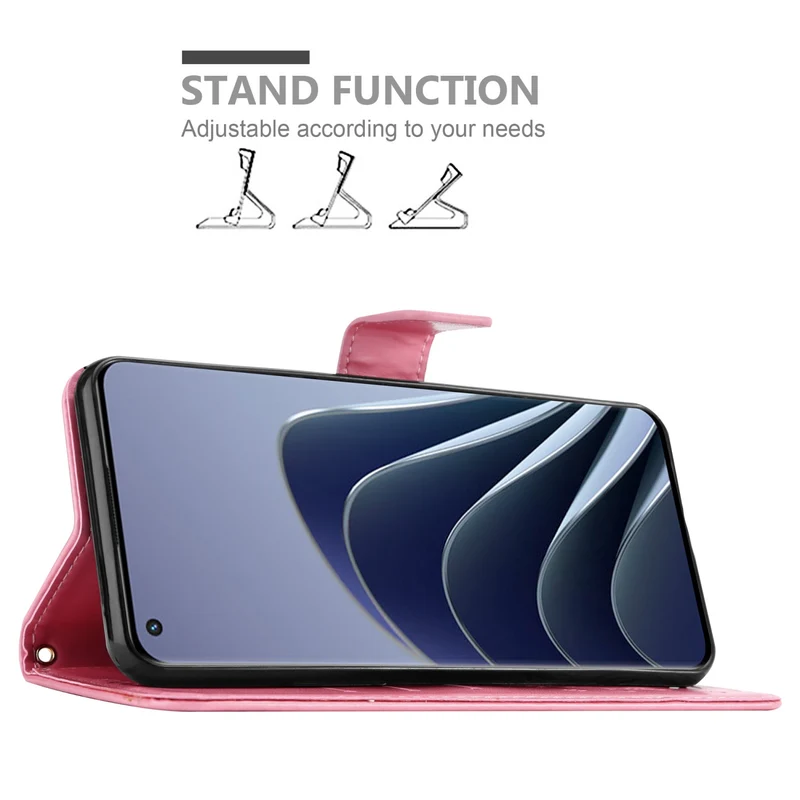 Cadorabo Hülle kompatibel mit OnePlus 10 PRO 5G Schutzhülle im Blumen Design mit Magnetverschluss, Standfunktion und Kartenfächern