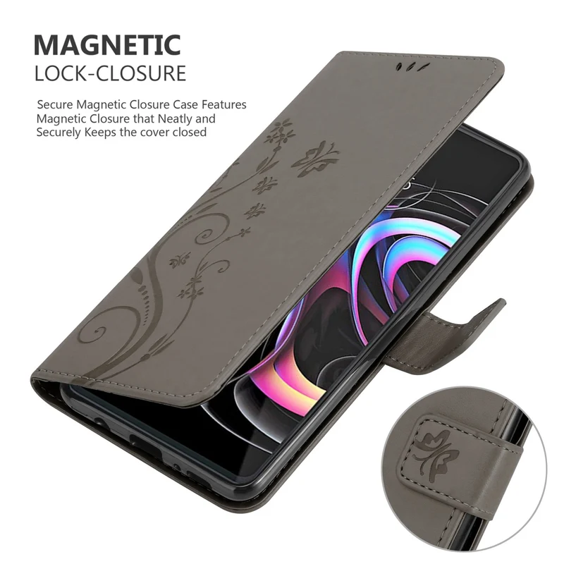 Cadorabo Hülle kompatibel mit Motorola EDGE 20 PRO / EDGE S PRO Schutzhülle im Blumen Design mit Magnetverschluss, Standfunktion und Kartenfächern
