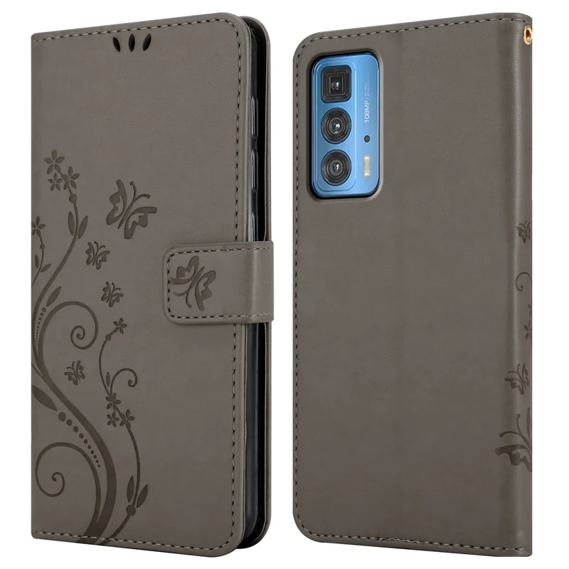 Cadorabo Hülle kompatibel mit Motorola EDGE 20 PRO / EDGE S PRO Schutzhülle im Blumen Design mit Magnetverschluss, Standfunktion und Kartenfächern