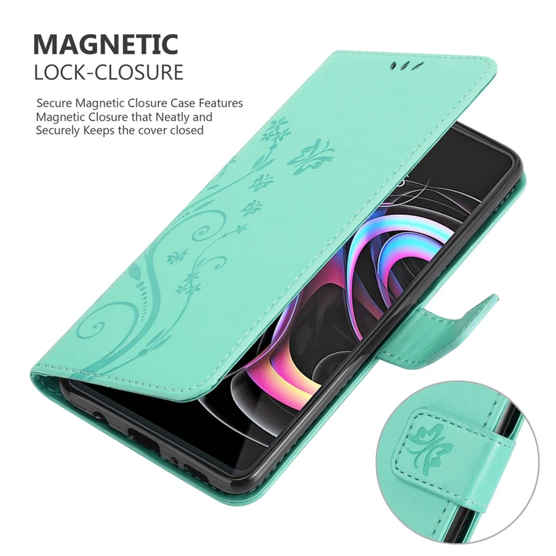 Cadorabo Hülle kompatibel mit Motorola EDGE 20 PRO / EDGE S PRO Schutzhülle im Blumen Design mit Magnetverschluss, Standfunktion und Kartenfächern