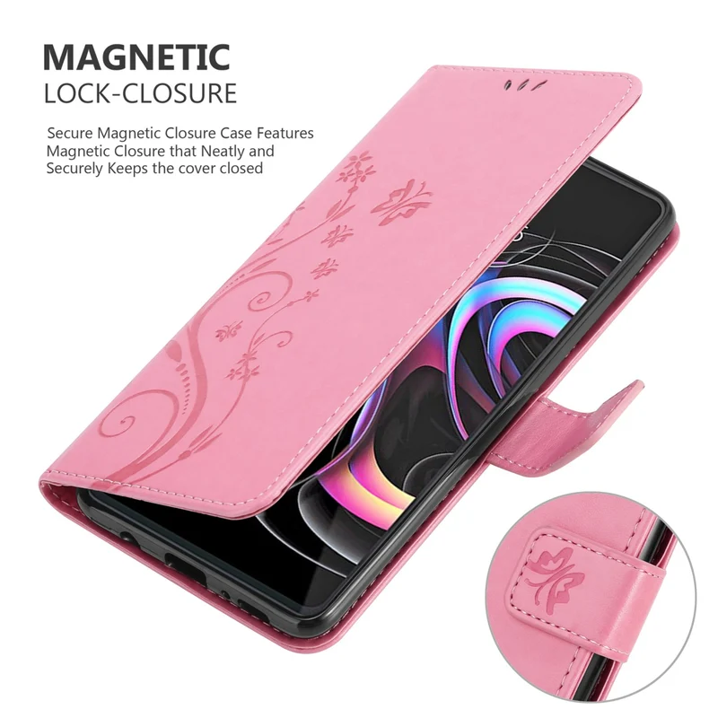 Cadorabo Hülle kompatibel mit Motorola EDGE 20 PRO / EDGE S PRO Schutzhülle im Blumen Design mit Magnetverschluss, Standfunktion und Kartenfächern